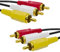 Cavo RCA, cavo AV placcato oro, connettori giallo/bianco/rosso da 3 maschio a 3 maschio-1 piedi/1 pezzo