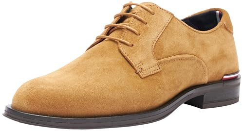Tommy Hilfiger Herren Derby Schuhe Suede runde Spitze, (Sahara), 42