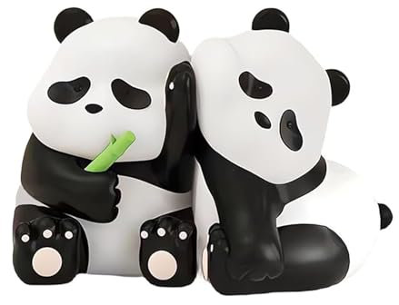Whbbbj Dekorative Buchstützen mit niedlichem Panda, aus Kunstharz, einzigartige Tier-Buchstützen, lustige moderne Skulpturen, moderne Panda-Statuen, für Wohnzimmer, Eingang, Bücherregal, Schlafzimmer,