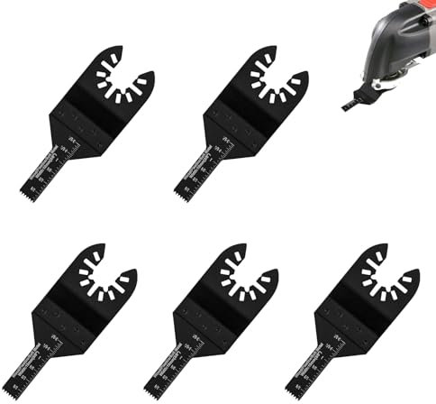 SVUPUE 5 Pcs Multi Tool Blades, 10mm Universal Oscillating Saw Blades, Oscillating Tool Blades, High Carbon Steel Oscillating Saw Blades, for Cutting Wood, Plastic etc