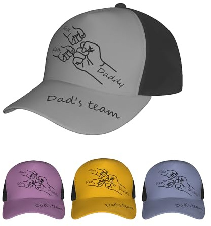 Eiennoai Personalisierte Dad Baseballmütze, Umriss Faust Bump Daddy Cap, 3D gedruckt Baseballmütze Männer, Vatertag Cap Geschenk für Papa, Papa, Opa