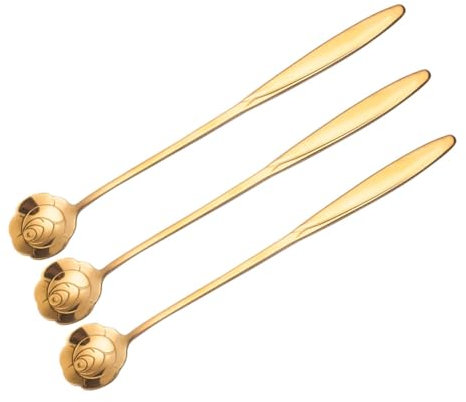 BRIGHTFUFU Elegante Löffel Mit Rosengriff Im Blütenblatt-design Mixer Für Cocktails Desserts Und Eisgetränke