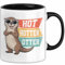Otter Tasse Geschenk Hot Hotter Otter Geschenkidee Otter-Liebhaber Kaffee-Becher (Schwarz)