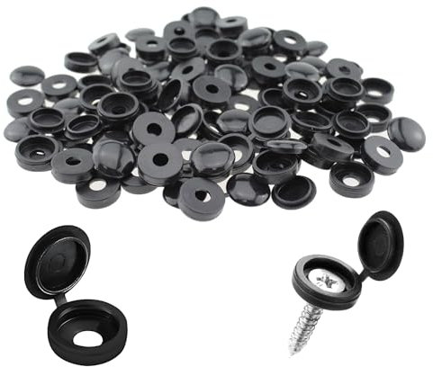 200 Pcs Black Screw Caps, Number Plate Screw Caps, Screw Caps, White Screw Caps, Screw Caps White, For Furniture, Cabinet, Cupboard Screw Heads Protection (Gun Black)