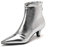 Stivaletti alla Caviglia con Tacco Basso e Punta a Punta da Donna, Stivaletti con Tacco a Gattino, Stivali da Ufficio, Eleganti, per Feste, Autunno Inverno, Stivali Caldi,Argento,39 EU