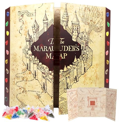 Harry Potter Rumtreiber's Map Trivia Adventskalender Countdown bis Weihnachten 2024 einzelne Beutel Bertie Bott's Jelly Beans