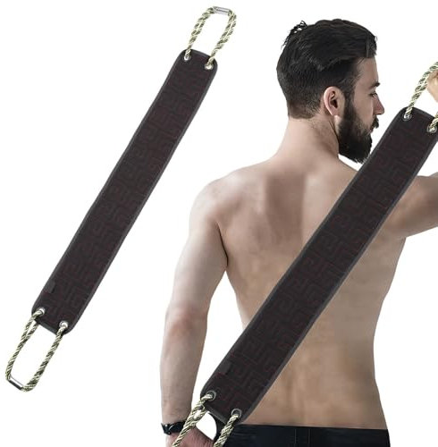 Gommage du dos pour la Douche, Sangle Lave Dos, Brosse Douche Dos Double Face, Outil de Soins Corporels pour Éliminer les Peaux Mortes (Bleu Marine)