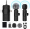 4 in 1 Mini Microphone Wireless Lavalier Microphone for iPhone Android Computer Laptop Camera USB-C,2.4G Ultra-Low Delay,Noise Reduction,Double Lapel Microphone for Youtube TikTok Vlog (Mini Mic)
