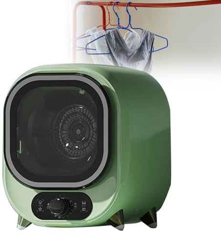 KYZTMHC Kondens-Wäschetrockner, Mini-Wäschetrockner, 5 Trocknungsmodi, 0,8 kg Beladung, belüfteter Wäschetrockner für kleine Wäschestücke(Green)