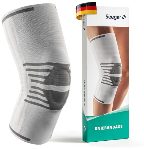 Seeger Basic Kniebandage – Orthopädische Kompressionsbandage zur Stabilisierung & Schmerzlinderung, Für Damen & Herren, Unterstützung bei Knieschmerzen & Arthritis, Made in Germany (Gr.5)
