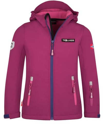 Trollkids Girls Oslofjord Jacket 128, Bright Berry