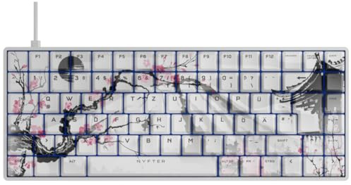 Nyfter - Gaming Keyboard - NYFBOARD GEN2 Gaming Computer Tastatur - mit PBT Sublimation Keycaps Sakura - HOT-SWAPPABLE mechanisch RGB-Hintergrundbeleuchtung ISO-DE Layout für Gamer (Sakura White, 75%)