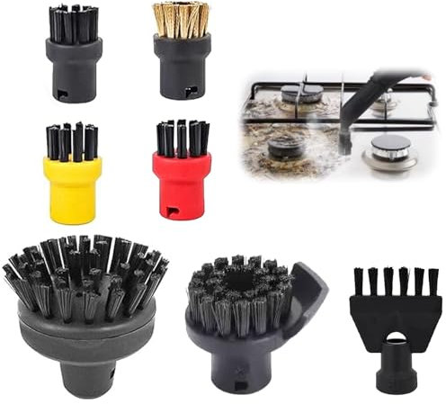 7 Stück für Kärcher Dampfreiniger Zubehör Easyfix SC1 SC2 SC3 SC4 SC5 CTK10 CTK20 Zubehör Rundbürste, Fugen Düse, Düse Zubehör für Kärcher Dampfreiniger