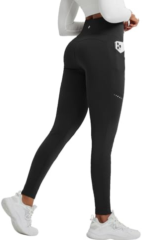 baleaf Thermo Leggings Damen Winter Leggings Gefütterte Thermoleggins | Hohe Taille Yogahose Wasserabweisend Sporthose mit Taschen