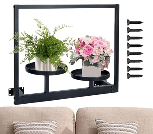 Wandregal für Pflanzen - Pflanzendisplay zur Dekoration | Dekorativer Topflappen für Wohnzimmer, Schlafzimmer, Balkon, Garten, Outdoor und Indoor