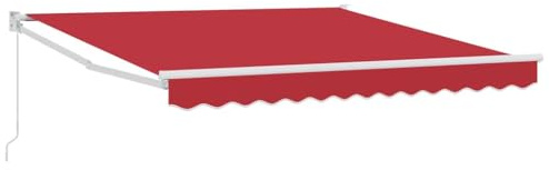 vidaXL Einziehbare Markise Rot 300 x 250 cm Polyester und Aluminium, Verstellbare, ausziehbare Markise, UV-beständige Stoffe, haltbarer Sonnenschutz für Garten und Terrasse