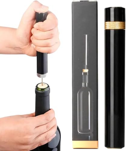 Loritia Aeropop Wine Opener, Air Pressure Pump Bottle Opener, Effortless Cork Remover Tool for Wine Bottles, Portable No Cork Breakage Opener for Home, Restaurant, Party (Gold)