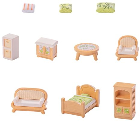 Creativo Casa di Bambola Accessori Tema Cinese Soggiorno Set in Miniatura con Gigli Design per Mobili Set Soggiorno in Miniatura Decorazione Cinese della Valle Resina