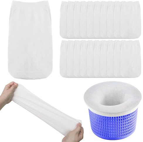 Realjoy 20 Piezas Calcetines Skimmer Piscina | Filtro Skimmer Piscinar, Filtro de Skimmer Reutilizable,Red para Skimmer Cesta de Skimmer para Eliminar Residuos,Insectos