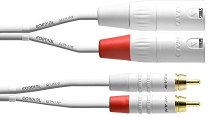 CORDIAL CABLES Duales Audiokabel XLR/Rca 6 m weiß AUDIO-KABEL Essentials RCA