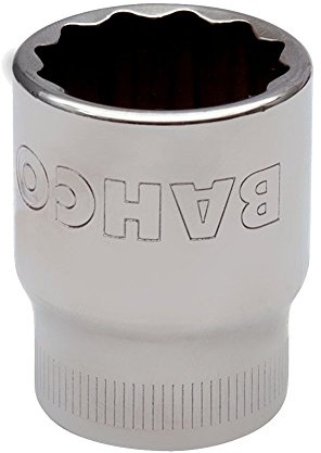 Bahco 7800DM-33 Standard Length Socket, Silver, 1/2-Inch Bi-Hex 33 mm