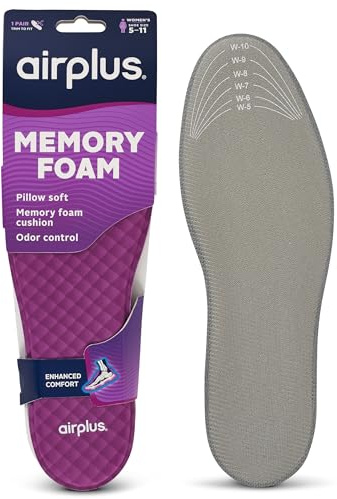 Airplus Memory Comfort Shoe Insoles With Memory Foam for Pressure Relief, Ideal For Men and Women