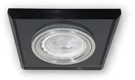 LICHT DISCOUNT 12 V - MR16 Glas Decken Einbaustrahler Lampen S1371BK für Led oder Halogen Leuchten Esszimmer Wohnzimmer 90 x 90 mm schwarz