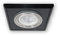 LICHT DISCOUNT 12 V - MR16 Glas Decken Einbaustrahler Lampen S1371BK für Led oder Halogen Leuchten Esszimmer Wohnzimmer 90 x 90 mm schwarz