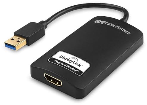 Cable Matters Adaptateur USB 3.0 vers HDMI Très Rapide (Adaptateur USB HDMI) pour Windows jusqu'à 1440p en Noir