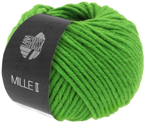 LANA GROSSA Mille II | Strapazierfähiges Mischgarn mit Merinowolle, waschmaschinenfest | Handstrickgarn aus 50% Schurwolle & 50% Acryl | 50g Wolle zum Stricken & Häkeln | 55m Garn FB71