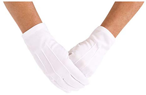 Ilovefancydress Adults White Gloves Fancy Dress With 3 Sewn in Lines Costume Ideal for Magicians Santa Accessory Bulk (Pack of 1)