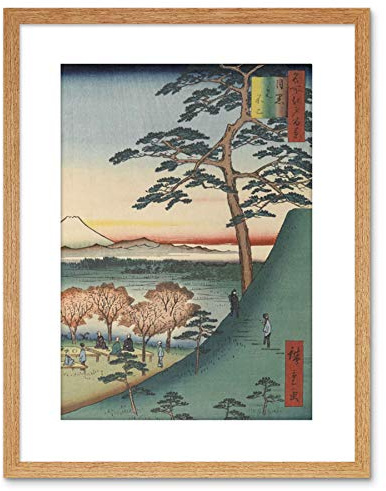 Wee Blue Coo Painting Woodblock Japanese Hiroshi Mount Fuji Japan Framed Wall Art Print
