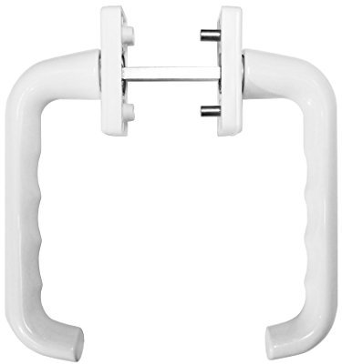 Patio Door Handle Pair 43mm Screw Fix - White (int & ext handle set incl)
