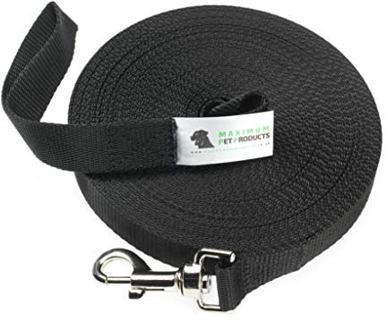 Maximum Pet Products Black Dog Training Lead 65ft/20m