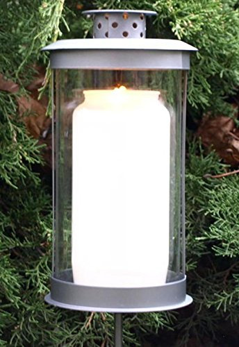 Grablaterne auf Stecker mit ca. 105 Stunden Grablicht Öllicht. Höhe 19cm