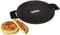 KLAUS - Plat Rond 32 Cm Pour Cuisiner Comme Sur De La Pierre Avec Manique En Silicone Tous Feux Dont Induction Passe Au Four