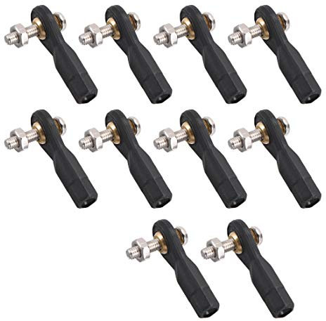 sourcing map 10Pcs M3 3.0xL27mm Leva Sterzo Linkage Tie Rod End Testa a Sfera con Viti e Dado per RC Elicottero
