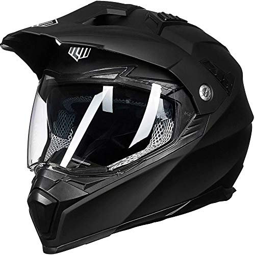 ILM Motorradhelm Herren Damen Motocross Helm Motorcycle Full Face Helmet ATV Dirt Bike ECE Modell-606V,Mattes Schwarz,XXL