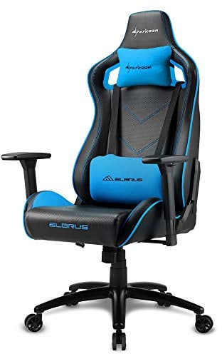 Sharkoon Elbrus 2 Gamingstuhl, Kunstleder, Schwarz/Blau, Normal