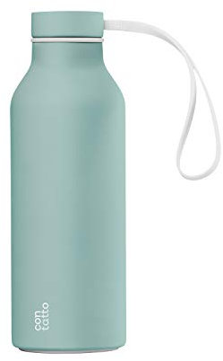 con-tatto Bottle Bottiglia termica con 3 Pareti in Acciaio e Rame - Bevande fredde per 25 ore e calde per 15 ore - Fascia e Tappo Sport Lid inclusi! (Fifth Avenue)