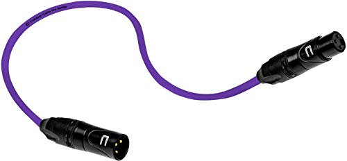 Balanced XLR Cable Male to Female - 10 Feet Purple - Pro 3-Pin Microphone Connector for Powered Speakers, Audio Interface or Mixer for Live Performance & Recording