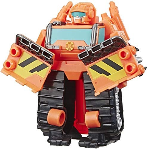 Transformers E5366-E5700 Plays Roboter Playskool Heroes Rescue Academy Wedge The Construction-Bot Converting Toy, 11,4 cm Figur, Spielzeug für Kinder ab 3 Jahren, grau