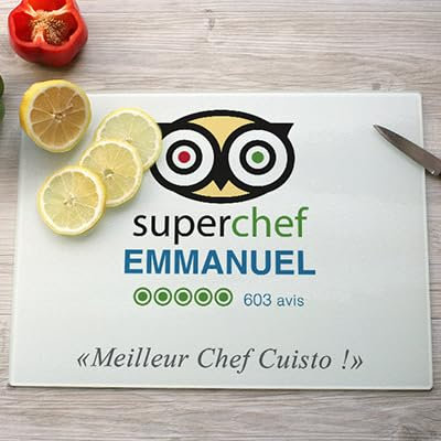 CADEAUX.COM - Planche à découper en verre personnalisée - Super Chef