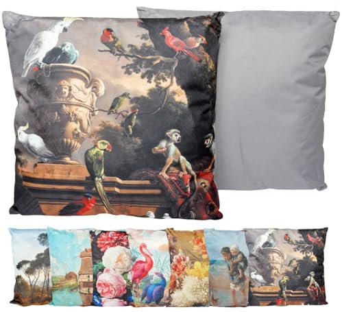 JACK Outdoor Lounge Kissen 45x45cm Motiv Dekokissen inkl. Füllung Wasserfest Sitzkissen Garten Stuhl, Farbe:Menagerie