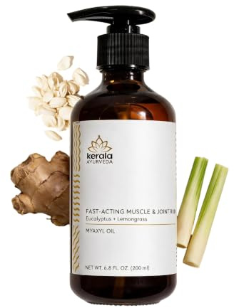 Kerala Ayurveda Myaxyl Kräuter-Körperöl | Schnell Einziehend zur Unterstützung von Gelenken & Muskeln mit Eukalyptus, Himalaya-Zeder & Zitronengras | Arzneimittelfreies Topisches Öl für Knie, Rücken