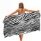 Surwin Strandhandtuch Mikrofaser, Strandtuch Sommer Abstrakt Strandtücher Schnelltrocknend Sand Proof Saugfähig Handtücher Handtuch für Reise Strand Schwimmen Sport (Schwarz Zebramuster,70x150cm)