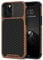 TENDLIN Compatible with iPhone 12 Pro Max Case Wood Grain with Carbon Fiber Texture Design Leather Hybrid Case Black