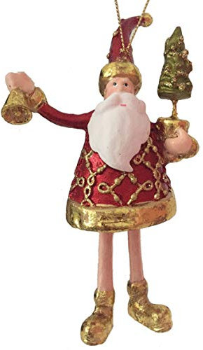 Babbo Natale, portatutto con regalo, decorazione per albero di Natale, 13 cm (con albero)