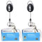 Ausweishüllen, 2 Stück ID Kartenhalter mit Retractable Schlüssel Jojo, Horizontal/Vertikal 2 Arten Zum Tragen, Ausweishülle aus Hartplastik mit Clips, für ID Badge Holder