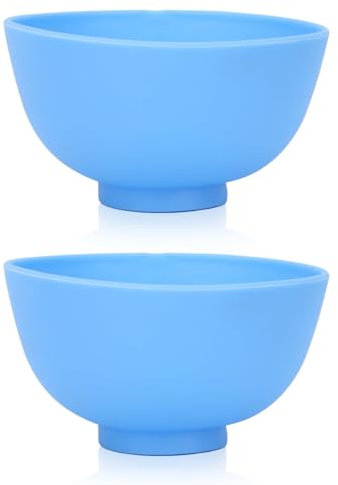2pcs Silicone Mixing Bowls, Non-Slip Flexible Rubber Bowl for Mixing Facial Mask Dental Gypsum Plaster, 12 x 12 x 7cm (Large)
